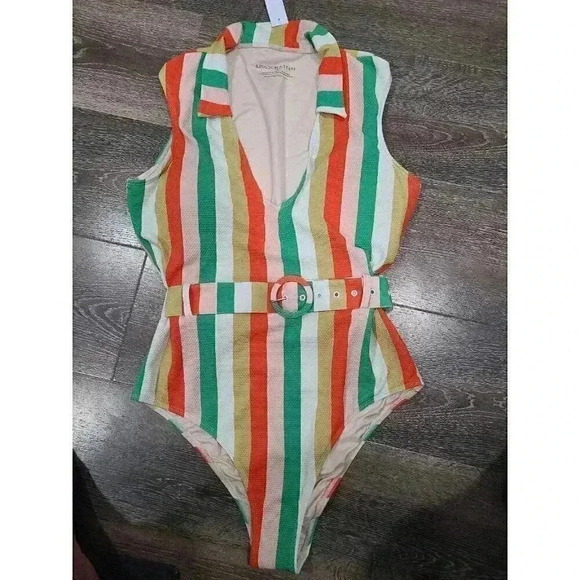 Kingdom & State multi Stripe One piece suit size 1X - Picture 3 of 5